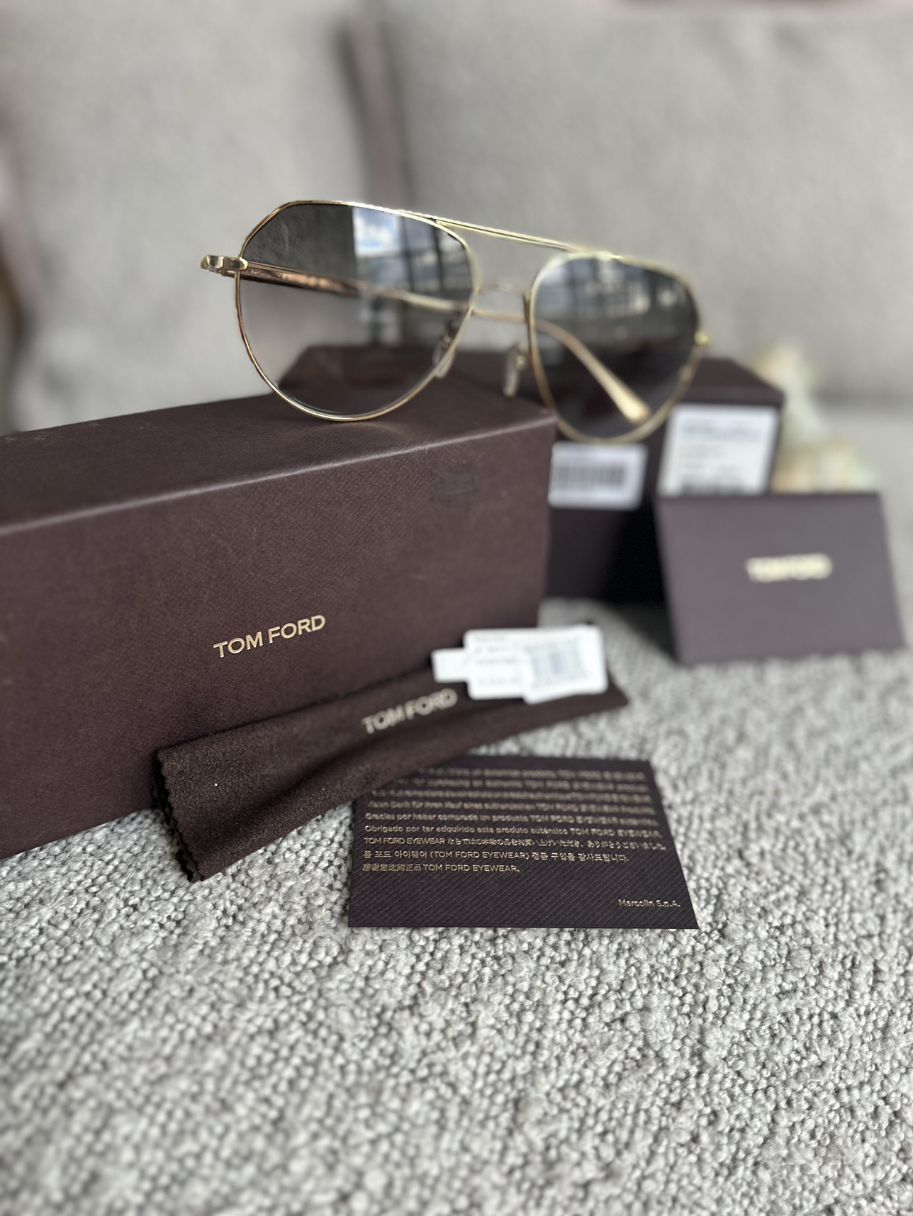 Tom Ford gold aviator unisex sunglasses - photo 5