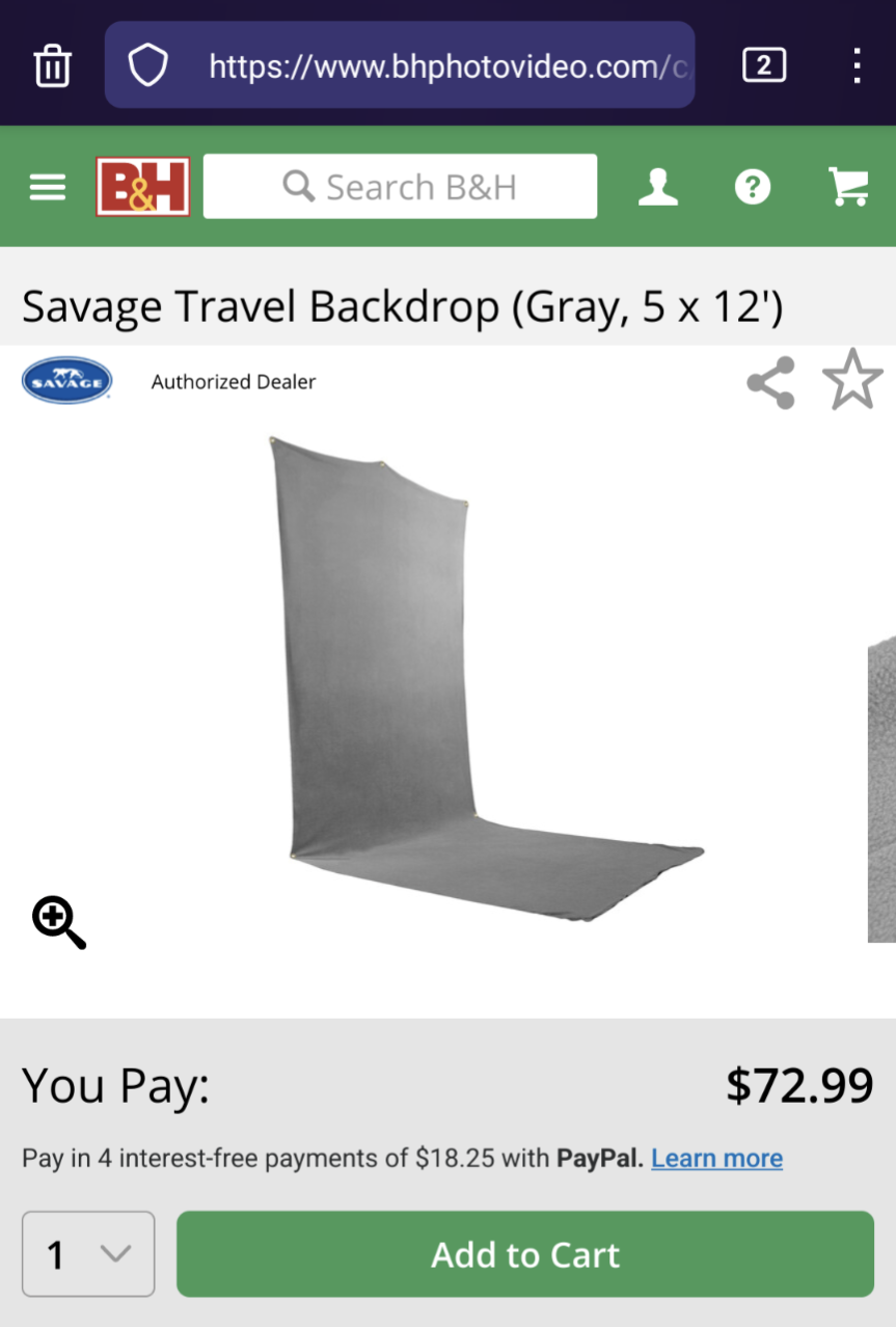 White Floor Extended Backdrop Travel Kit (5' W x 12' H) image indicator(6)