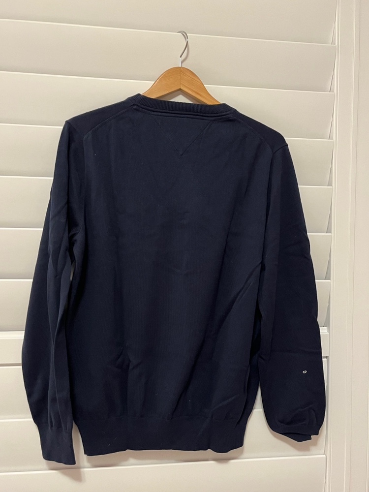 Men’s Tommy Hilfiger navy blue cotton crew neck sweater image indicator(2)