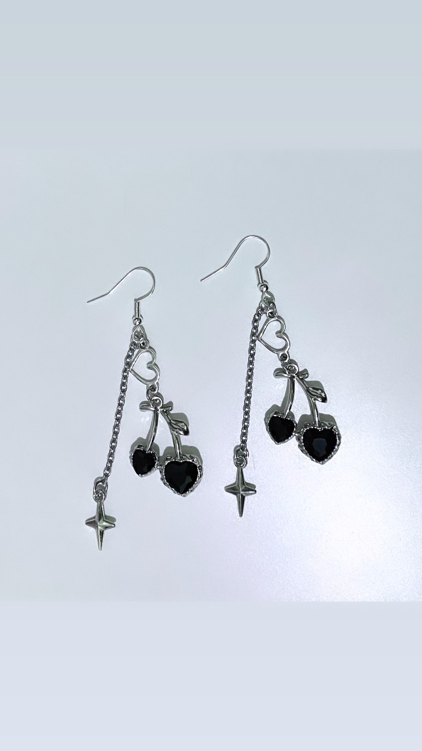Black Cherry Sparkles Dangle Earrings thumbnail