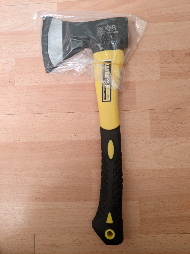 NEW $15 CASH FIRM molded fiberglass camping hatchet thumbnail