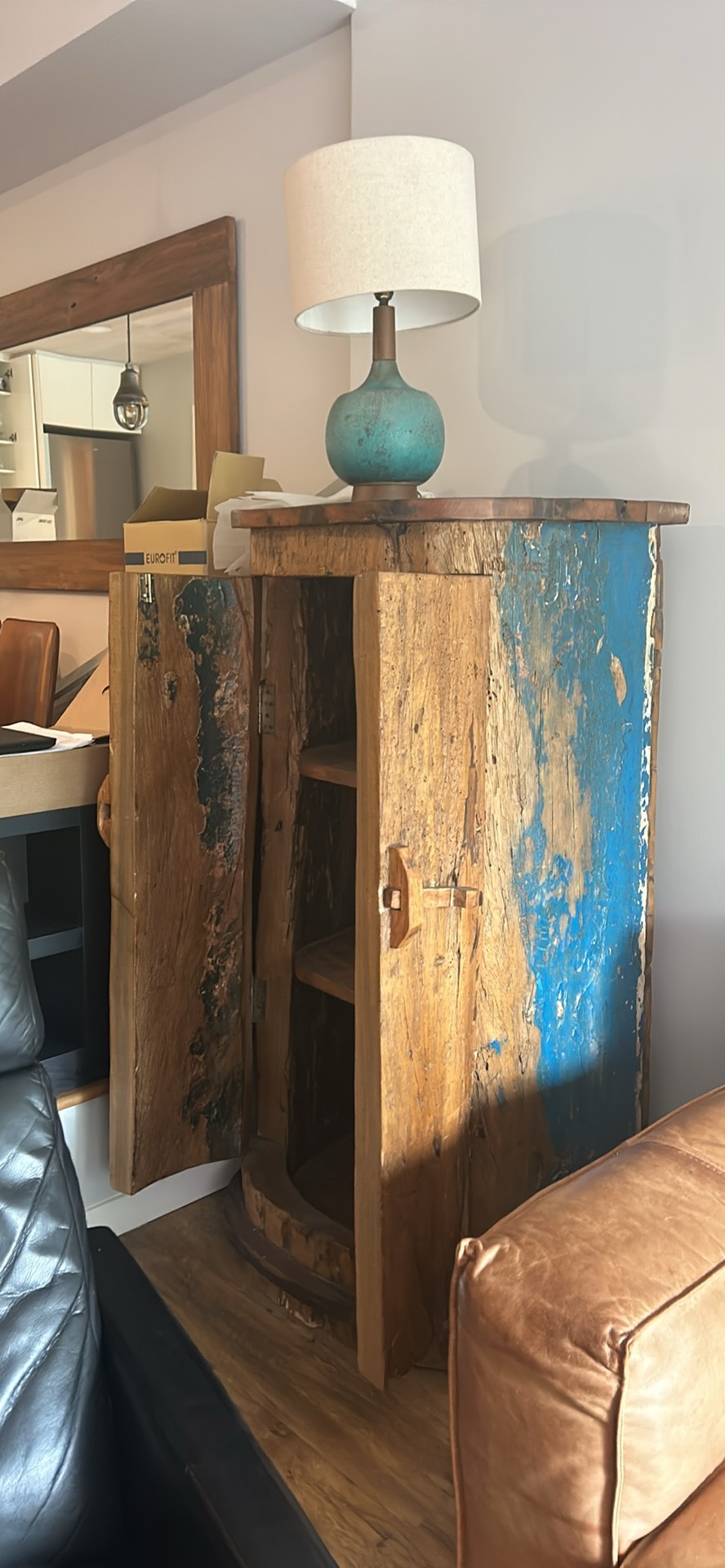 Hollowed out Indonesian canoe- bar