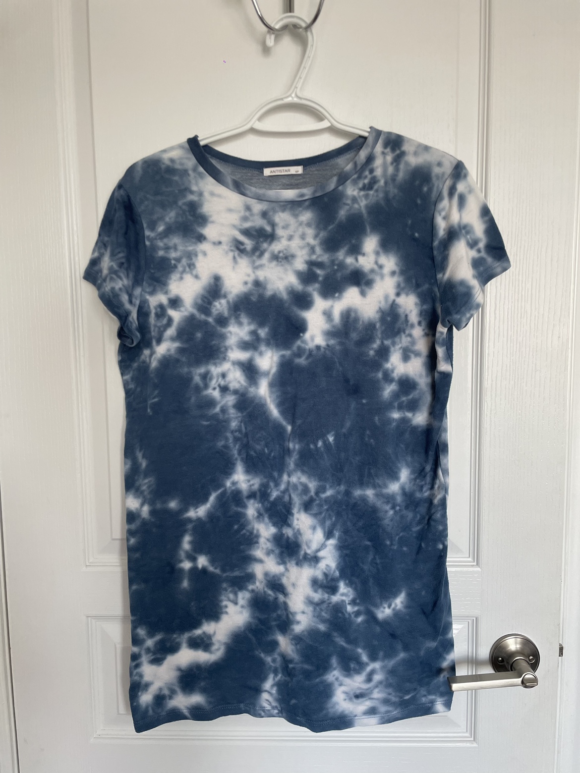 Blue Tie Dye Patterned T-Shirt Dress