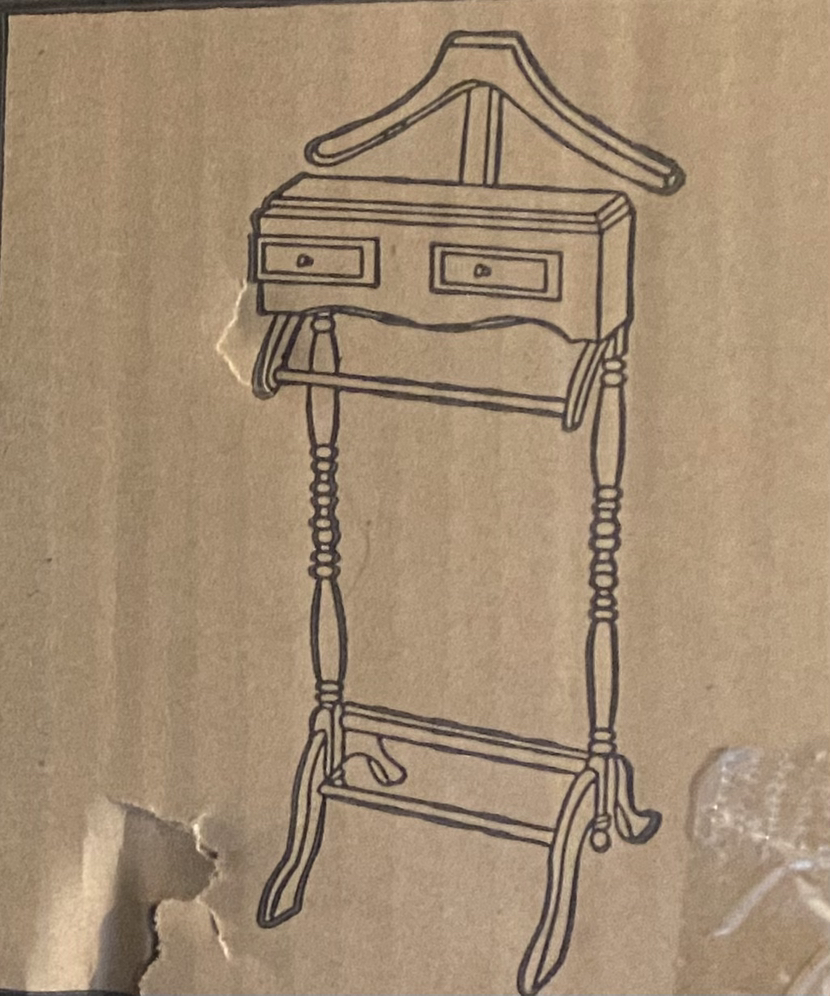 BNIB mahogany valet/butler stand