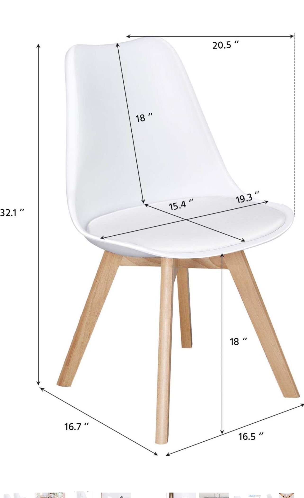 Dining Chairs Set of 3 Dining Room Chairs - photo 2
