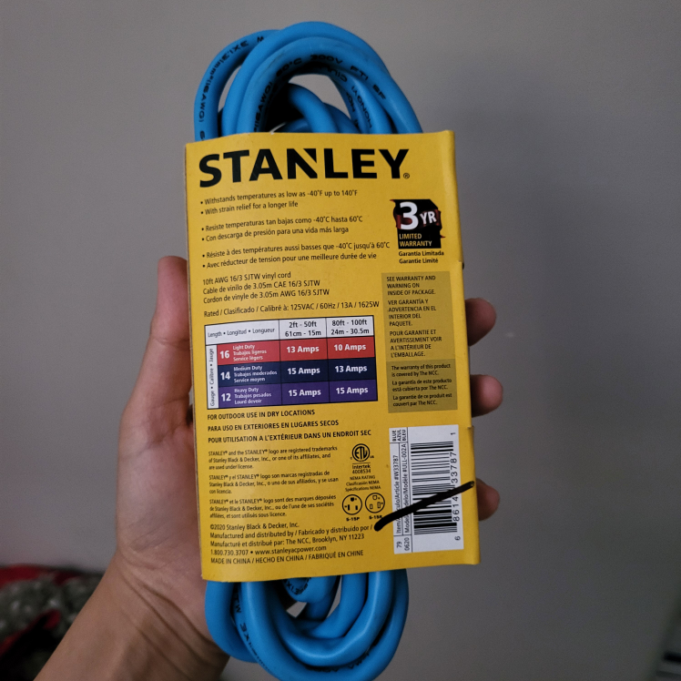 Power extension power block heater cord