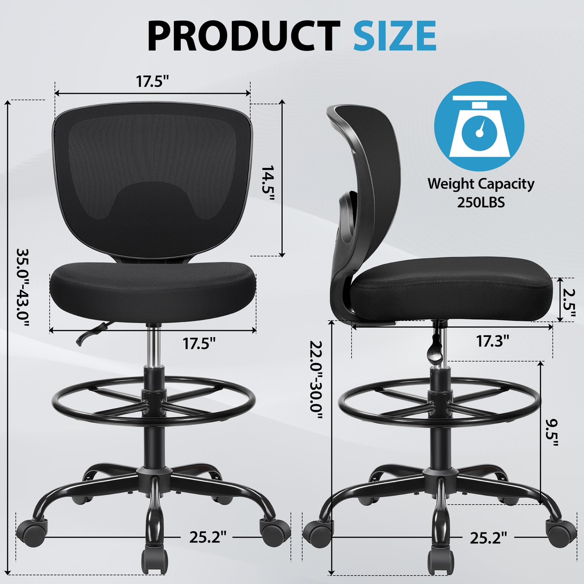 New  Office Drafting Chair,  Chair with Adjustable Height - photo 2