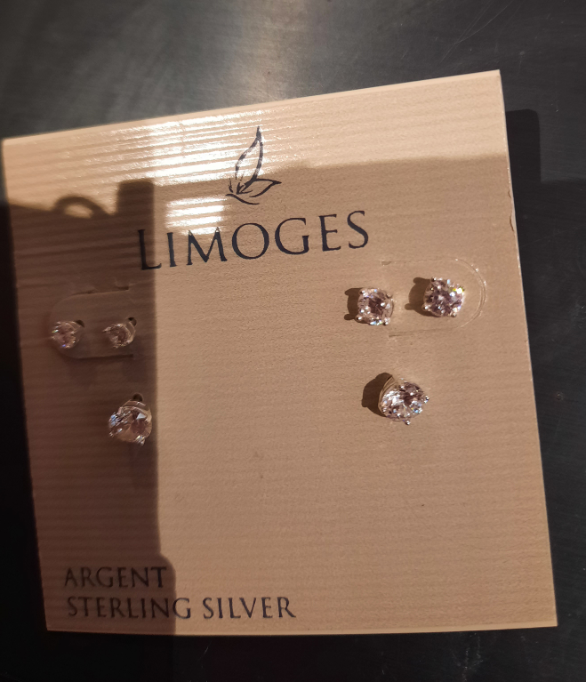 Authentic LIMOGES WEDDING EARRINGS 3PR LOT image indicator(3)