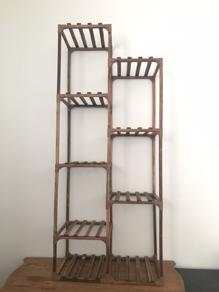 Wooden plants shelf