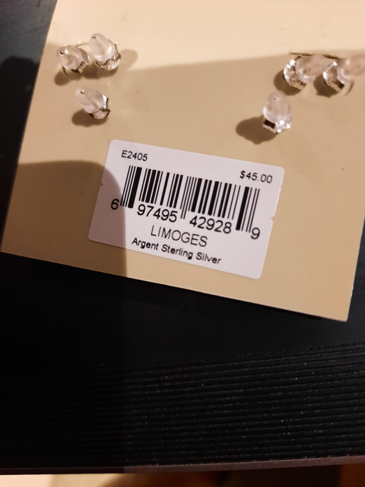 Authentic LIMOGES WEDDING EARRINGS 3PR LOT image indicator(2)