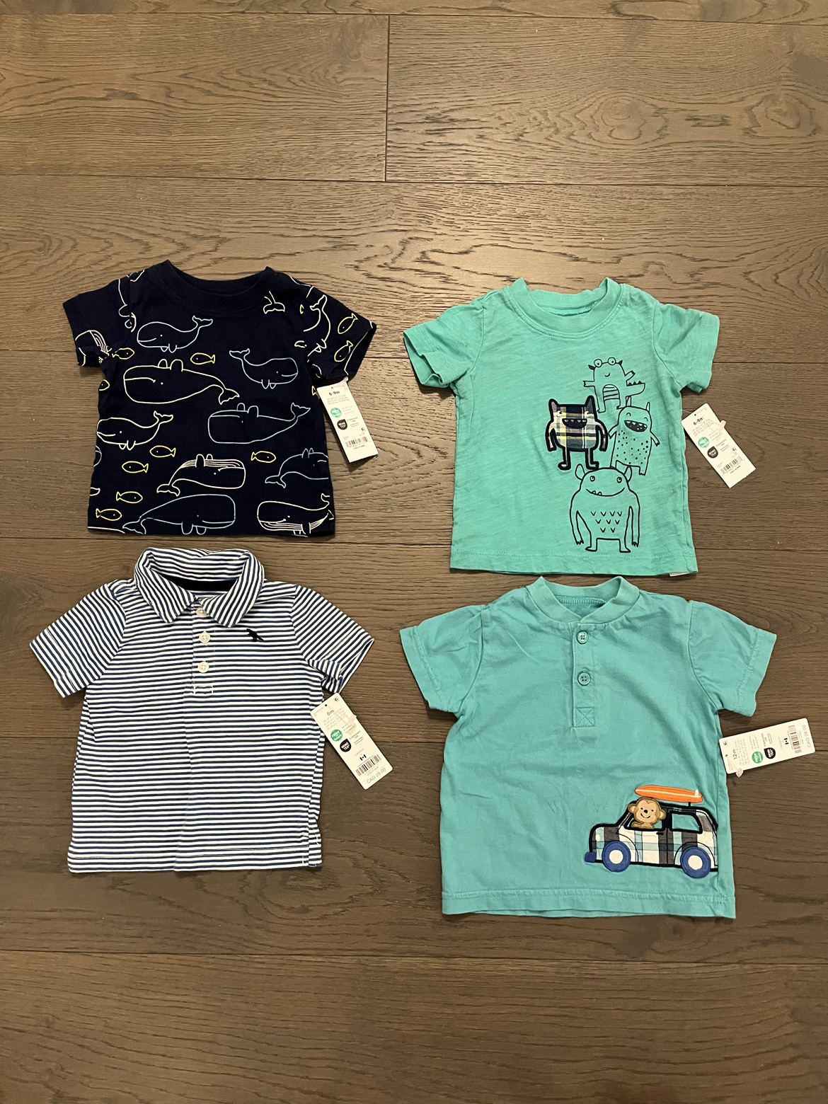 Carters boys tops 6-12 mos NWT ret $235 image indicator(5)