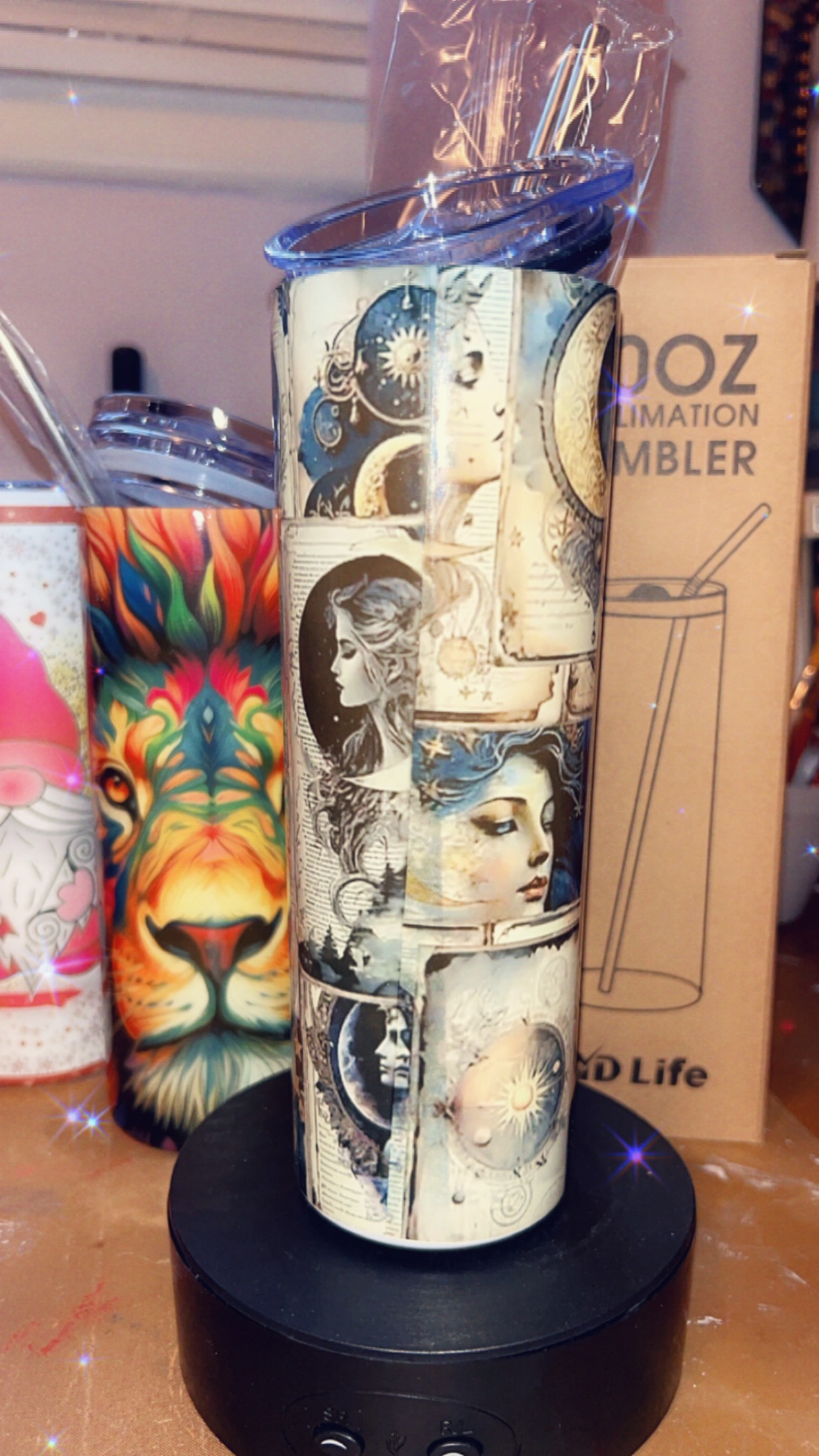 20oz Goddess of sun and moon stainless steel tumbler thumbnail