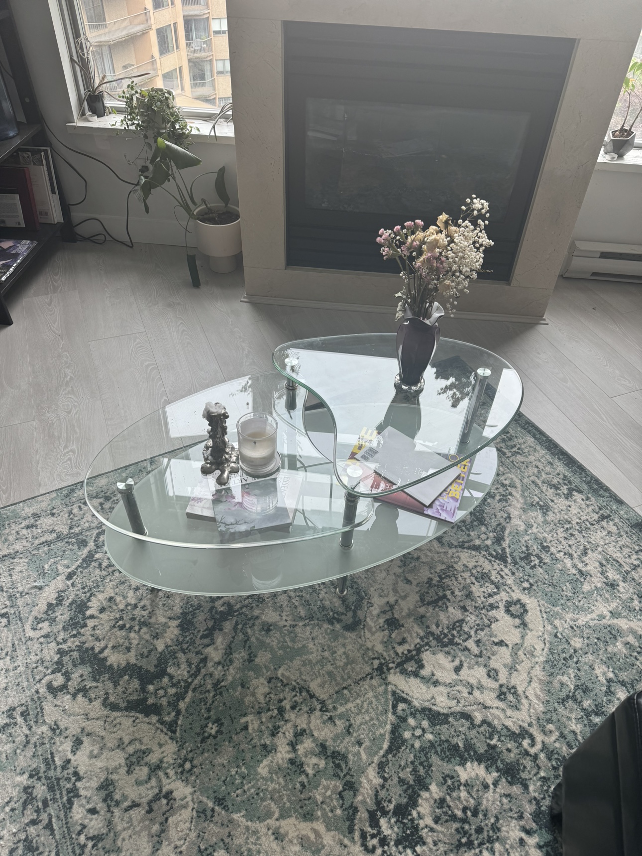 Glass coffee table