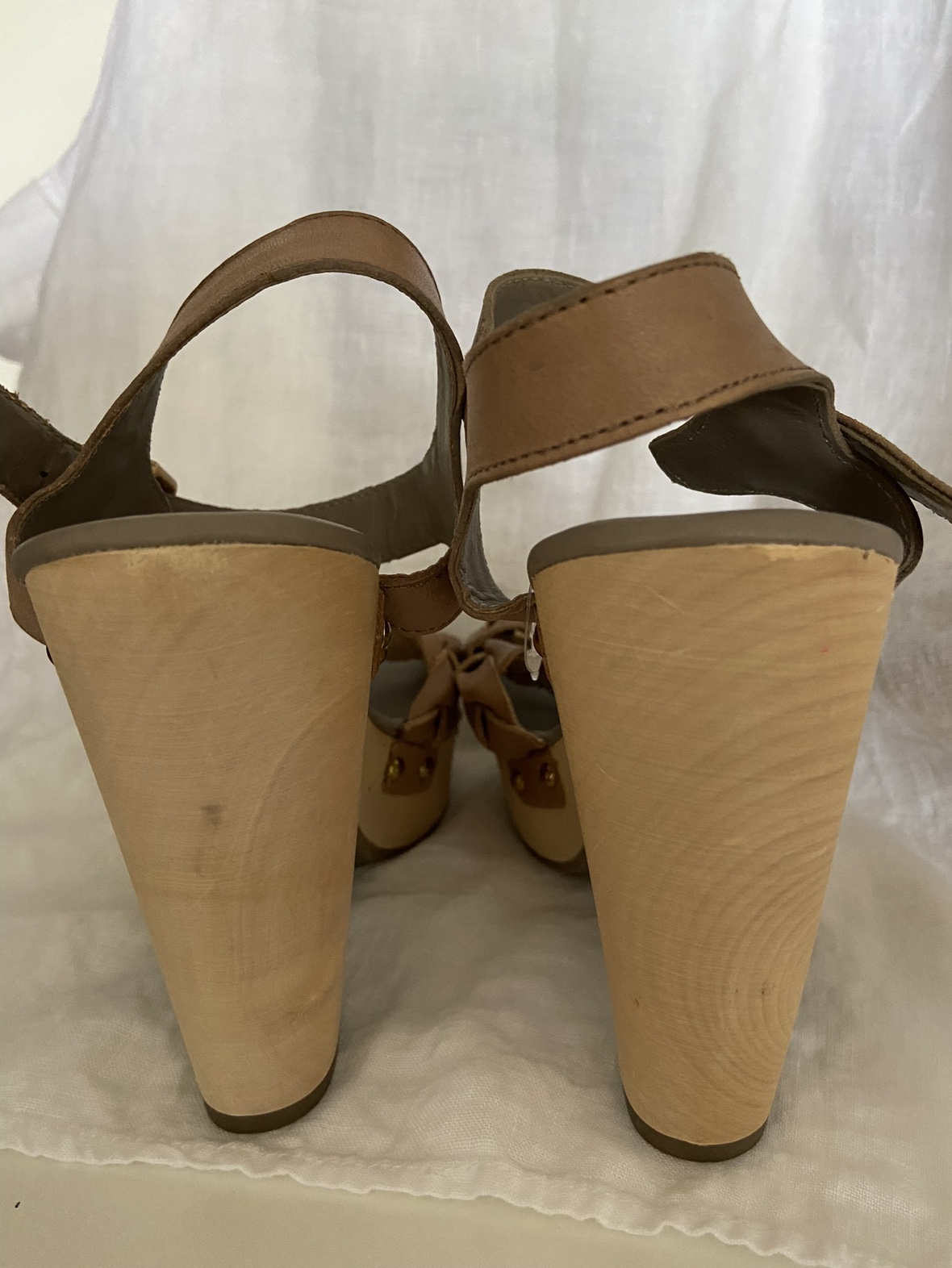 Gap Braided Sandals Leather and Wood size 7 new - photo 5