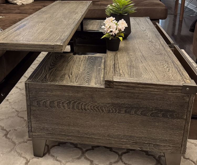 2 Stage Teak Wood Pull-up Coffee Table
