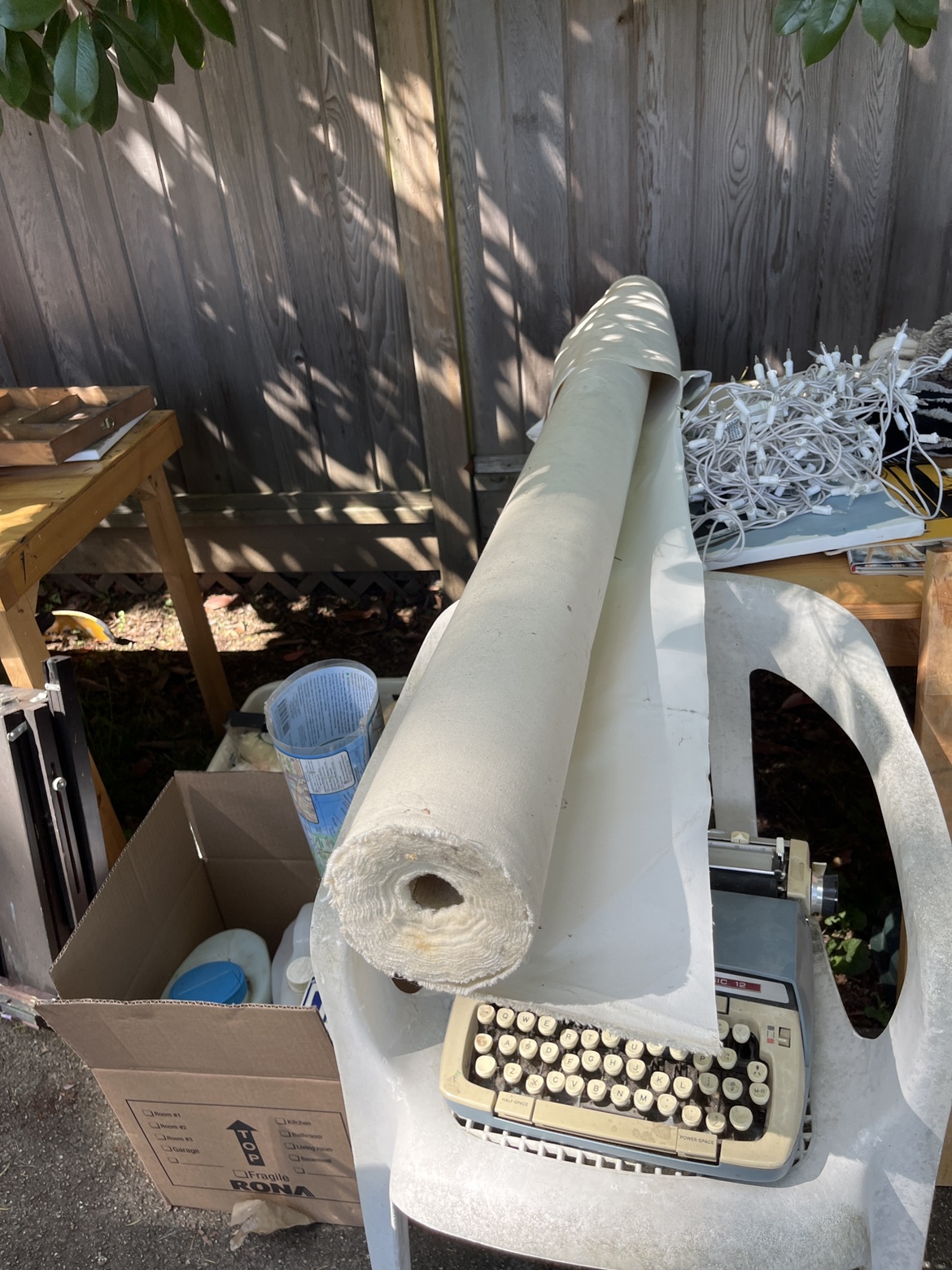 Roll of gessoed canvas ready for stretchers!