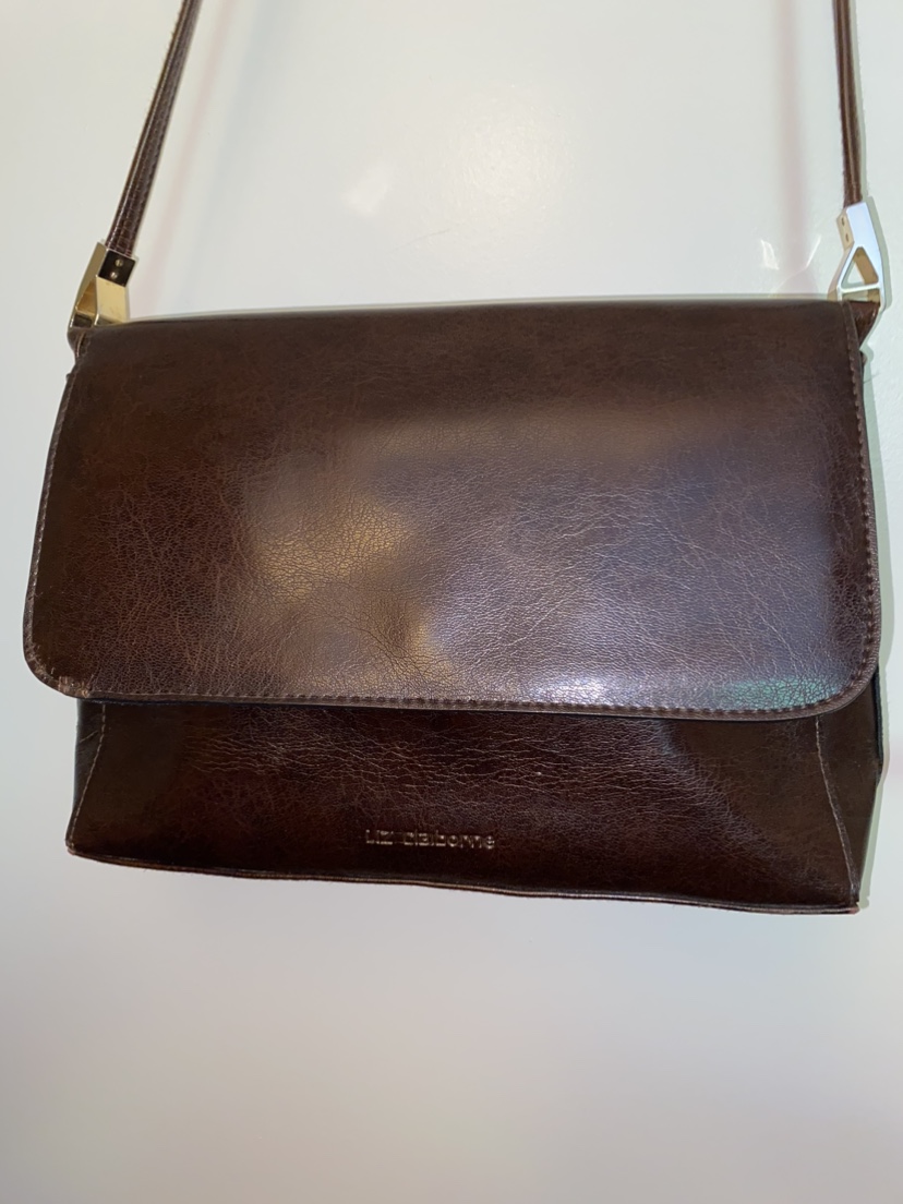 Liz Claiborne brown vinyl purse