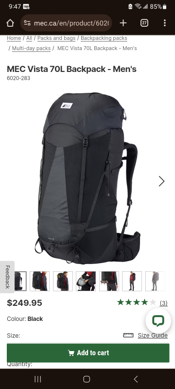MEC Vista 70 men's backpack