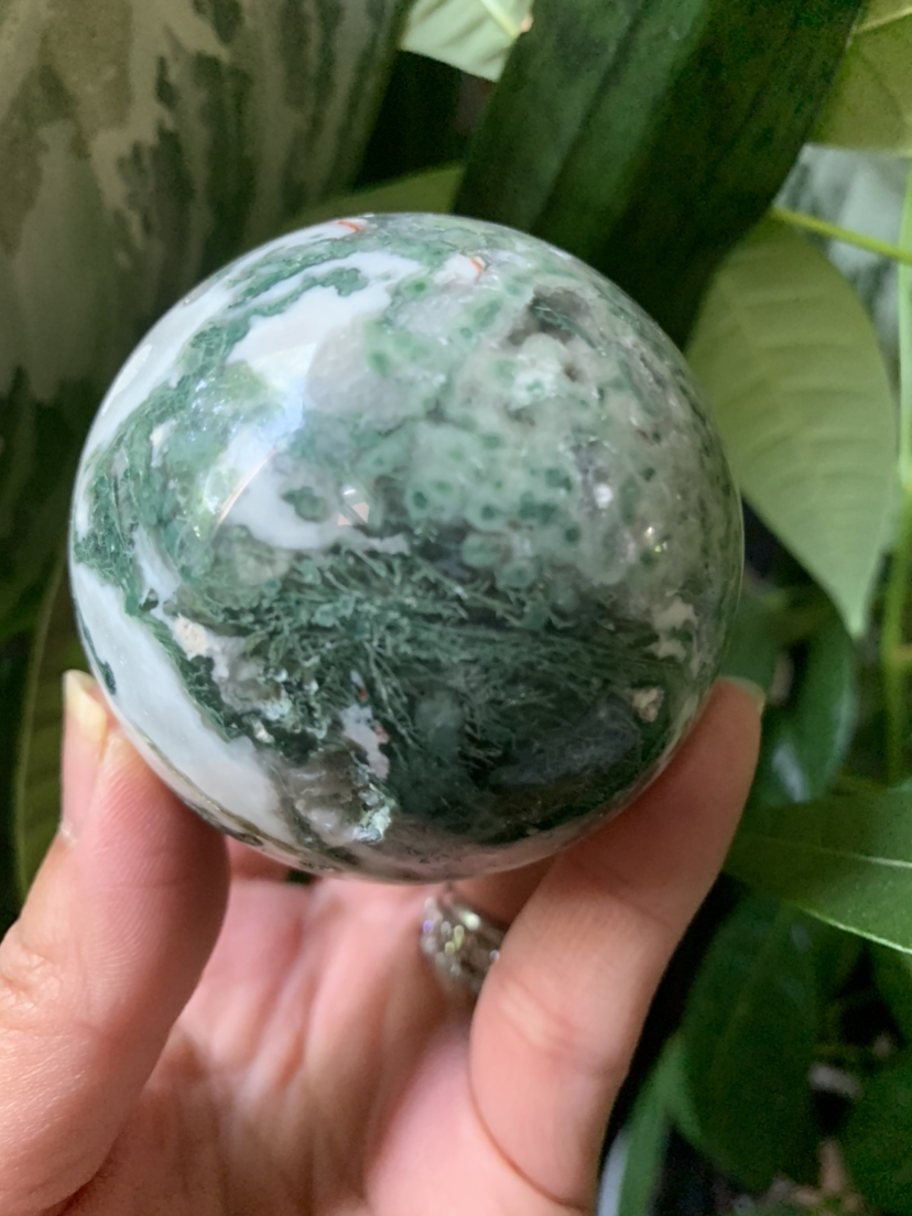 Moss agate sphere (a) | crystal image indicator(2)
