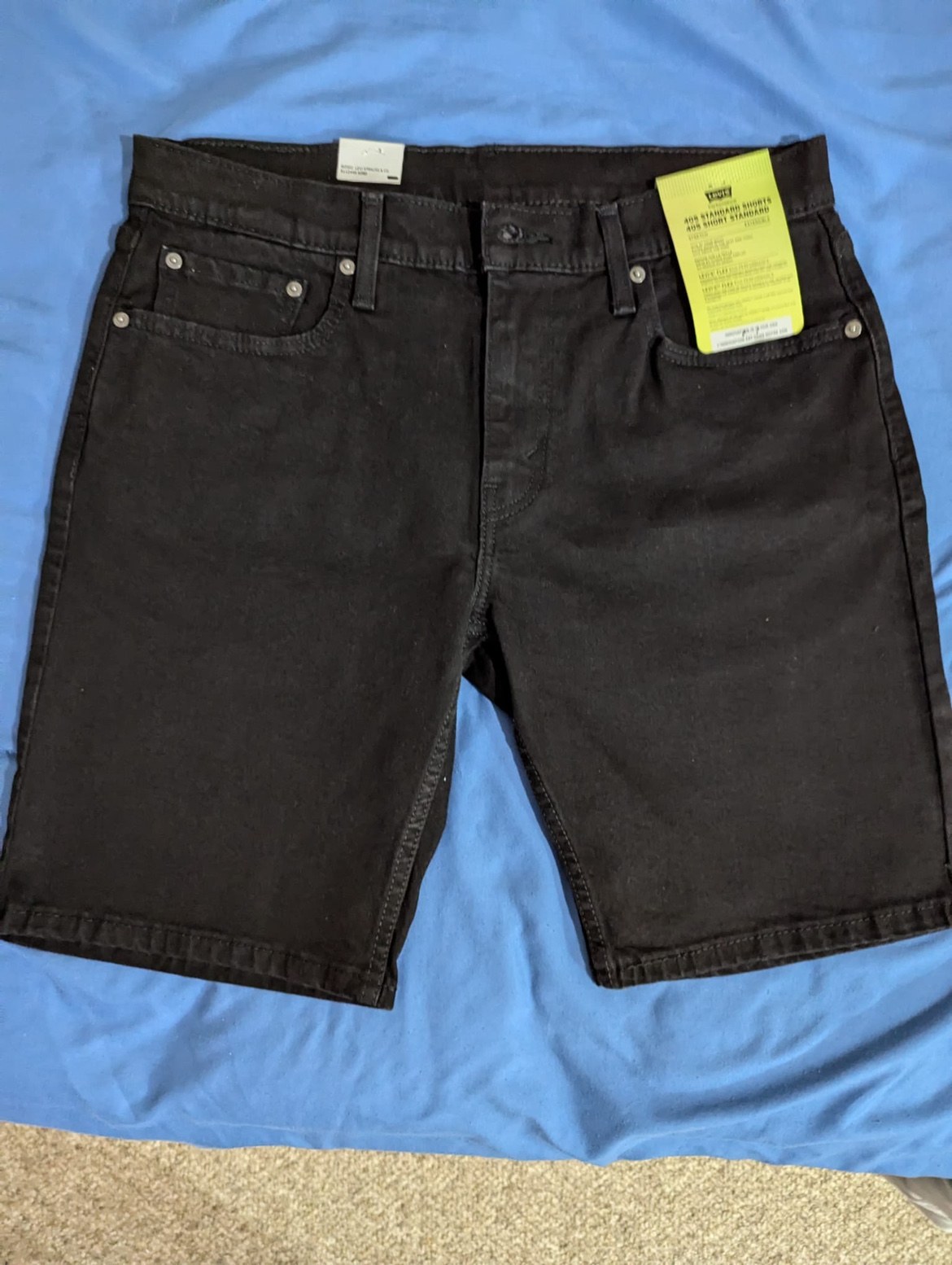 Levis 405 Standard Black Denim Shorts