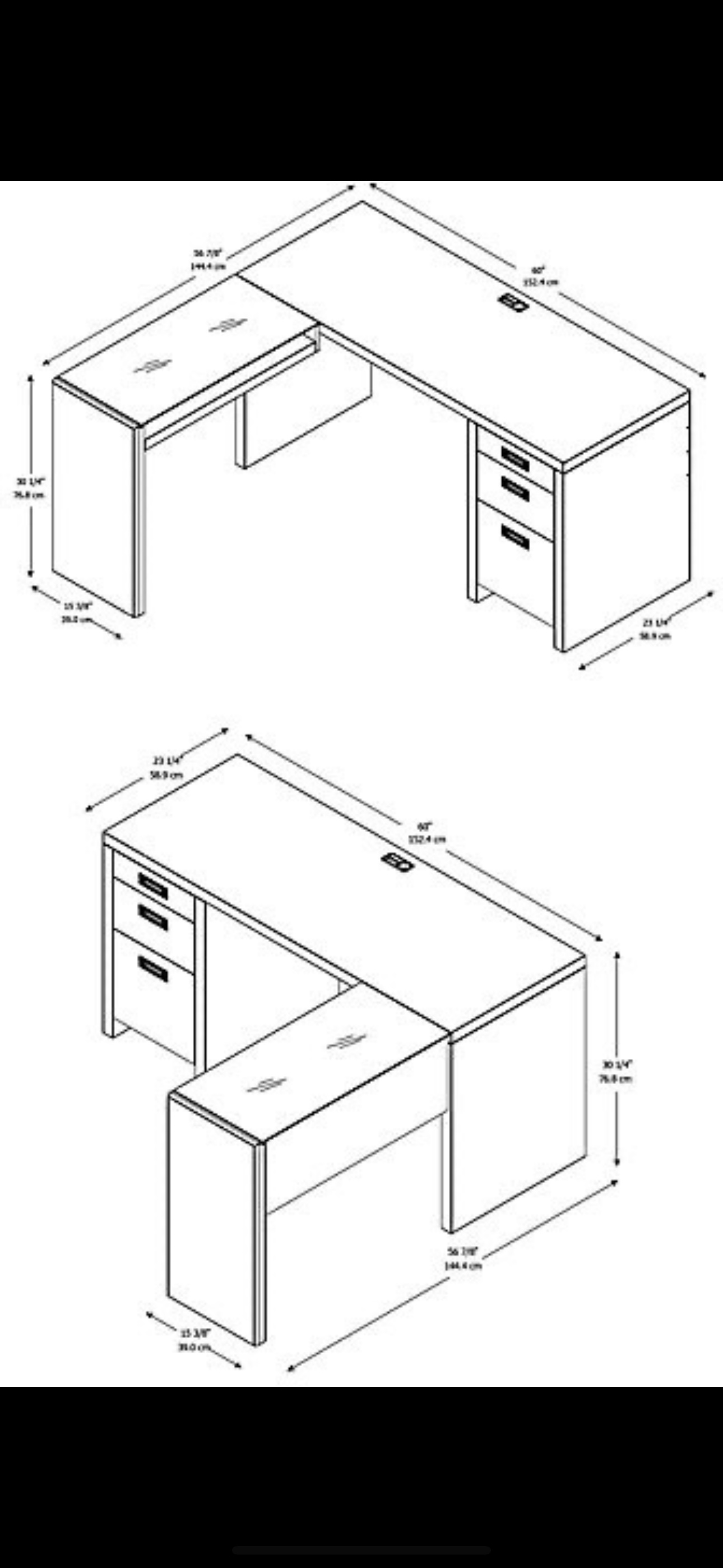 White Wooden L-Shaped Executive Desk (paid $1130) - photo 5
