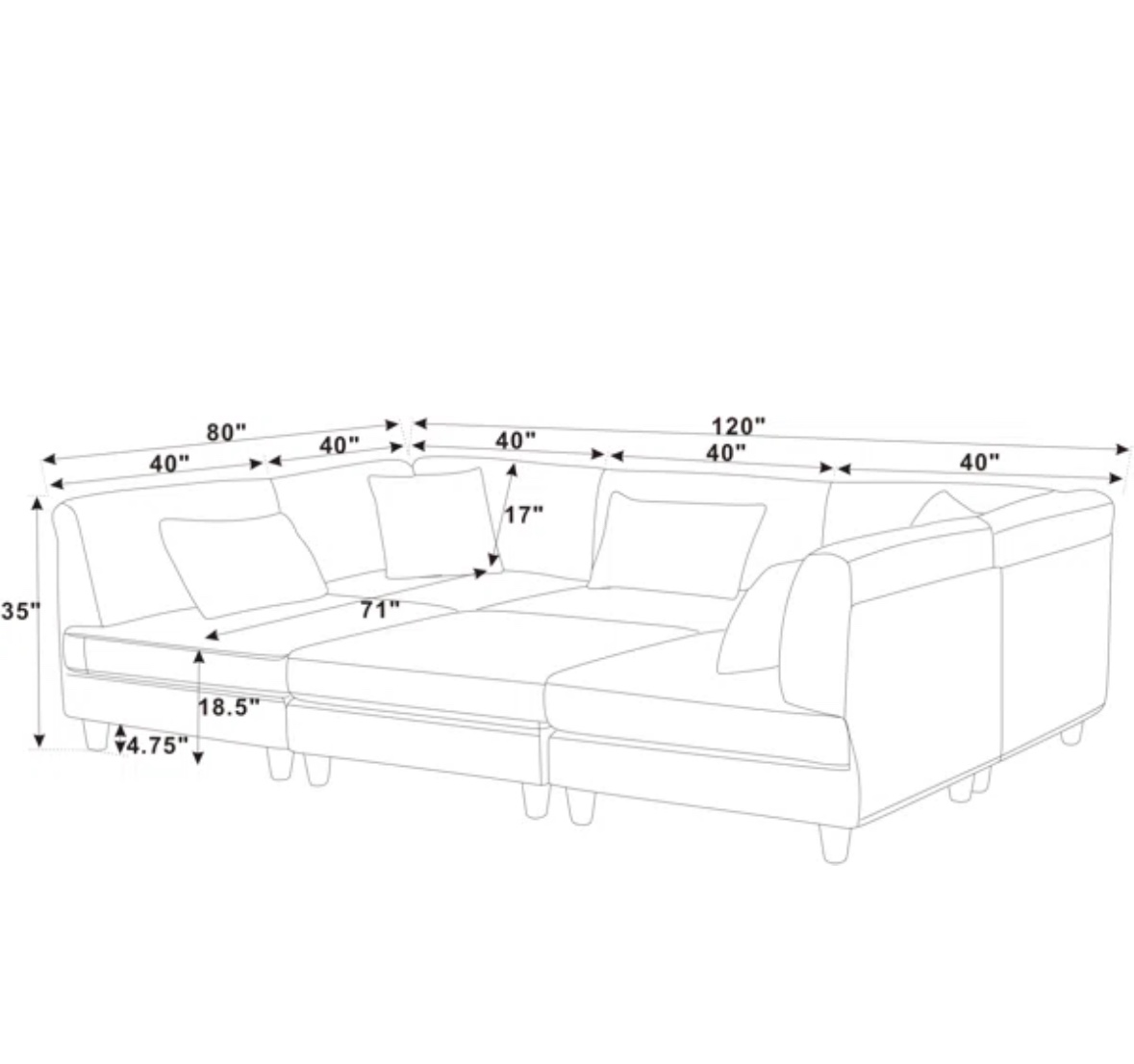 Brand New - 6 pieces sectional - Never Used - photo 5