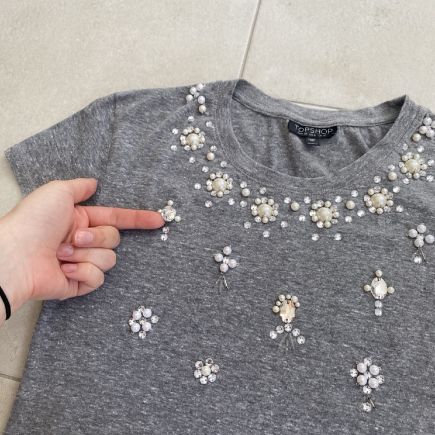 Topshop Bedazzled T Shirt image indicator(7)