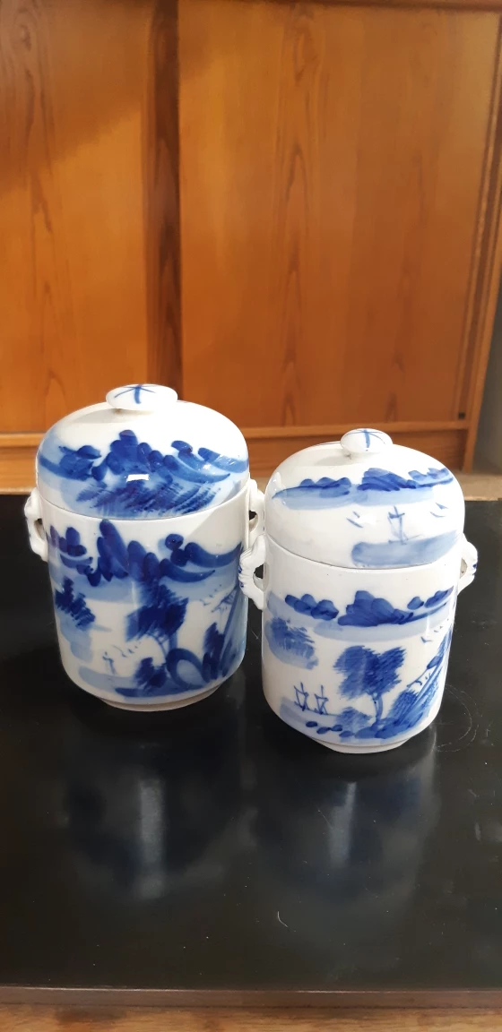 2 vintage Chinese  canisters thumbnail