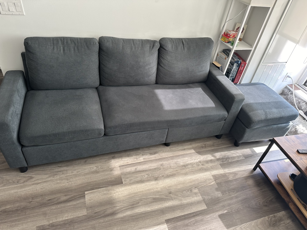 Grey sectional couch 3 seater - photo 2