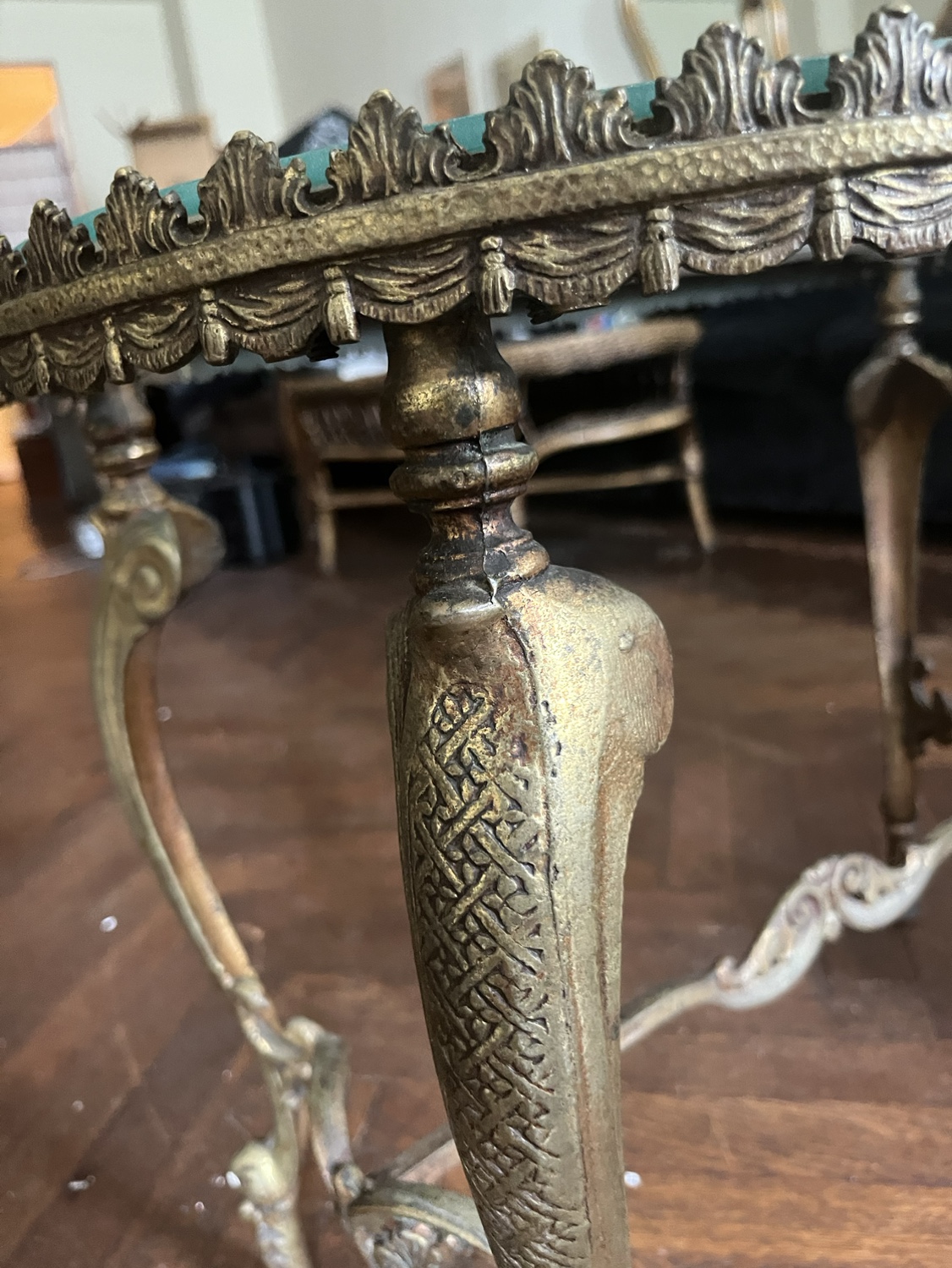 Antique glass and brass beaux arts coffee or side table - photo 2