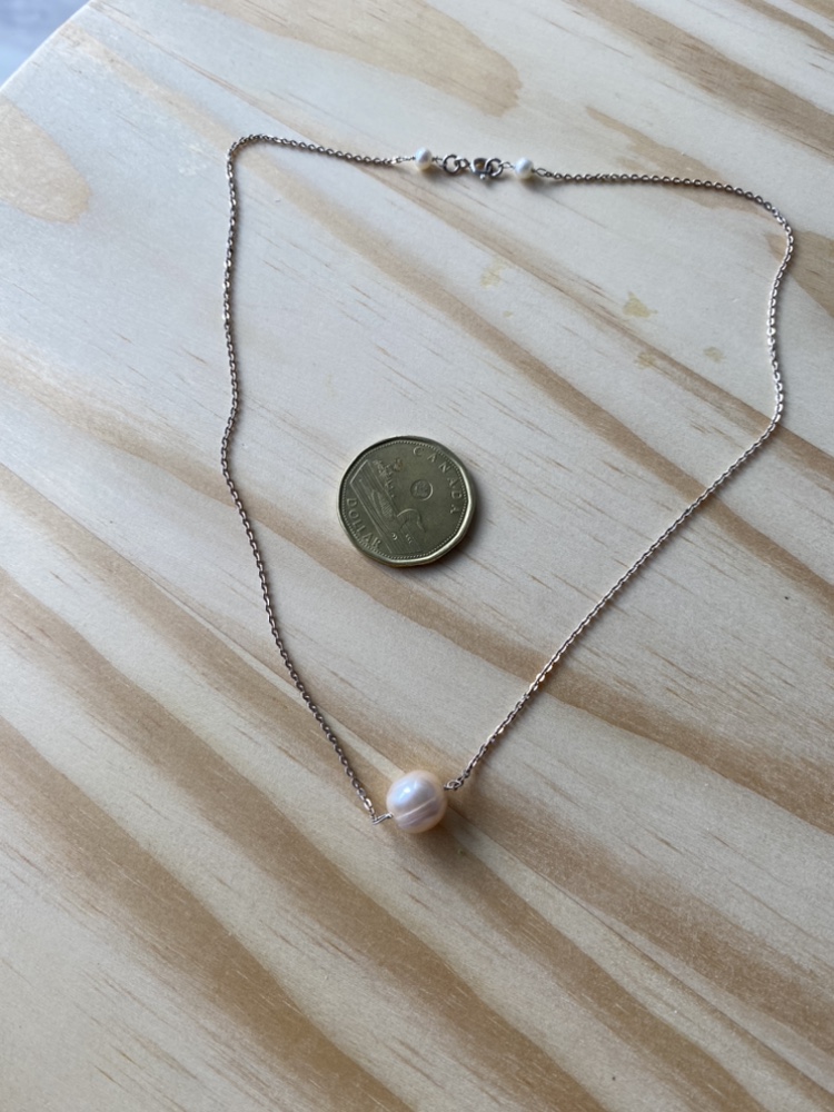 Sterling Silver Chain With Single Pearl Necklace image indicator(2)