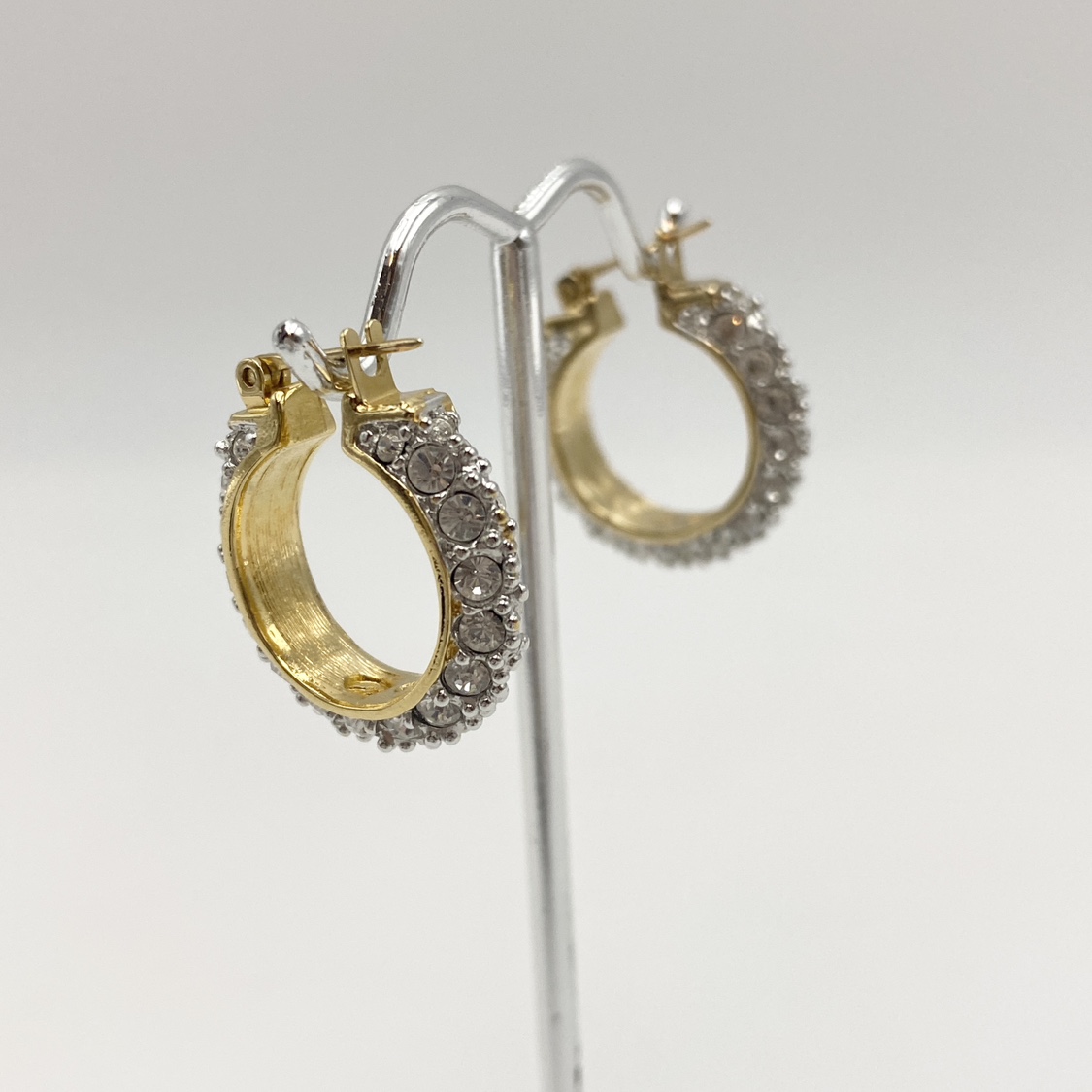 Swarovski Gold Tone Clear Crystal Hoop Earrings - photo 4