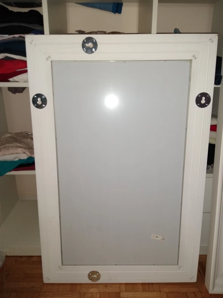 Set of 2 quality white wood frame mirrors image indicator(4)