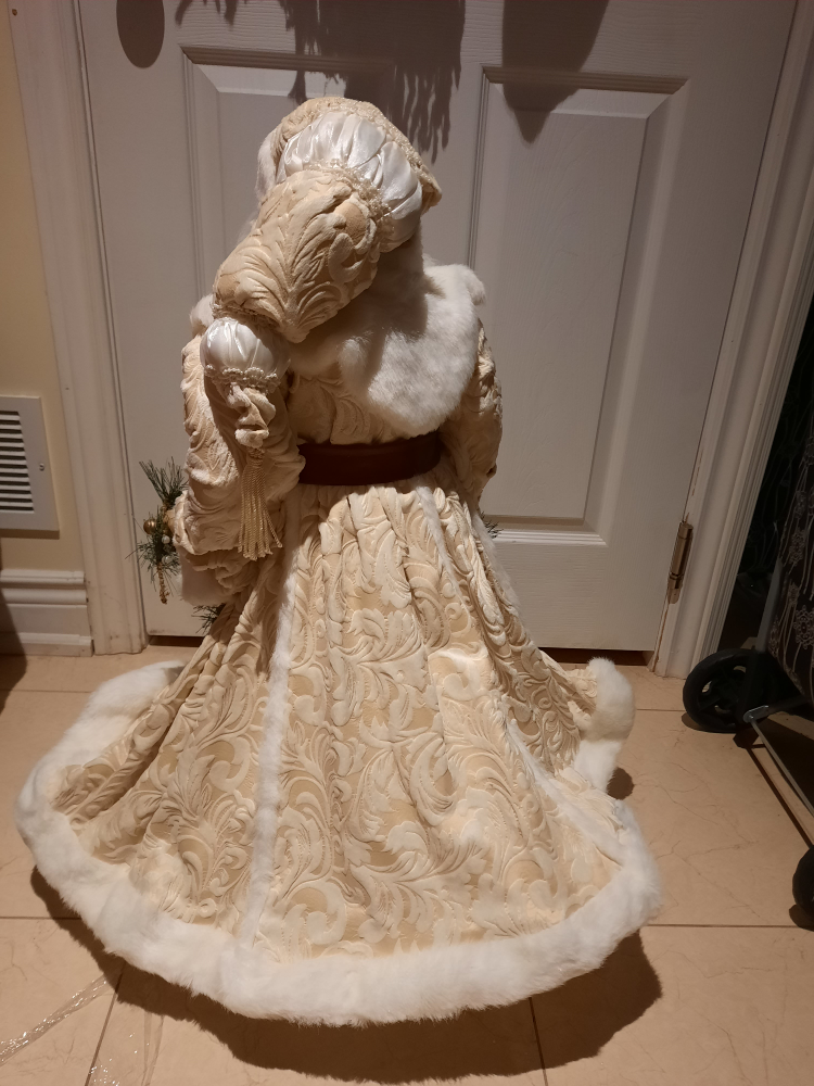 2.5 foot Santa W/mink coat highly collectible image indicator(3)