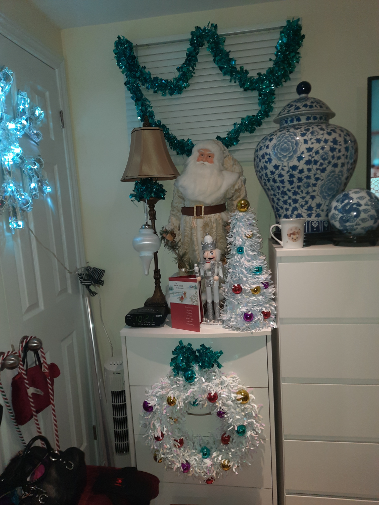 2.5 foot Santa W/mink coat highly collectible image indicator(5)