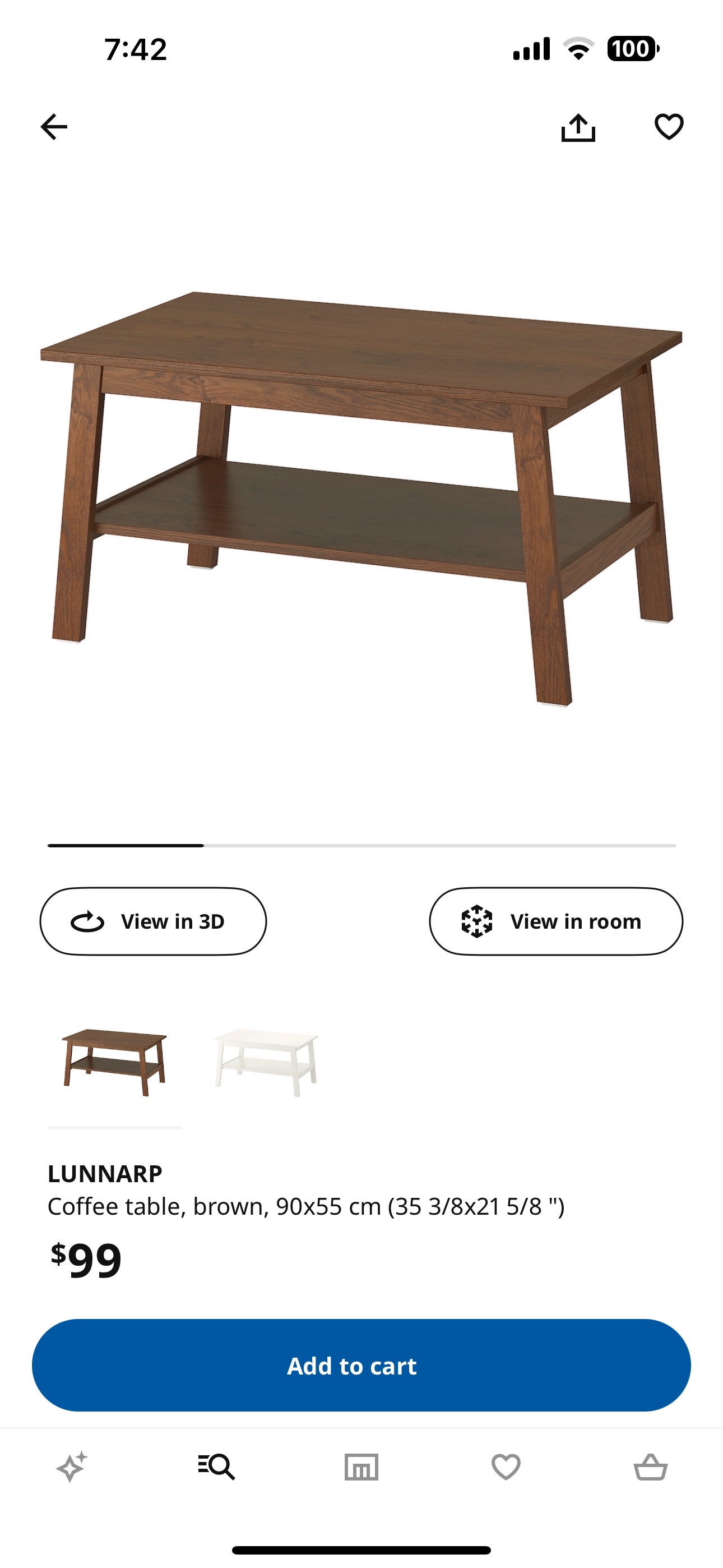 Brown IKEA Coffee Table - photo 3