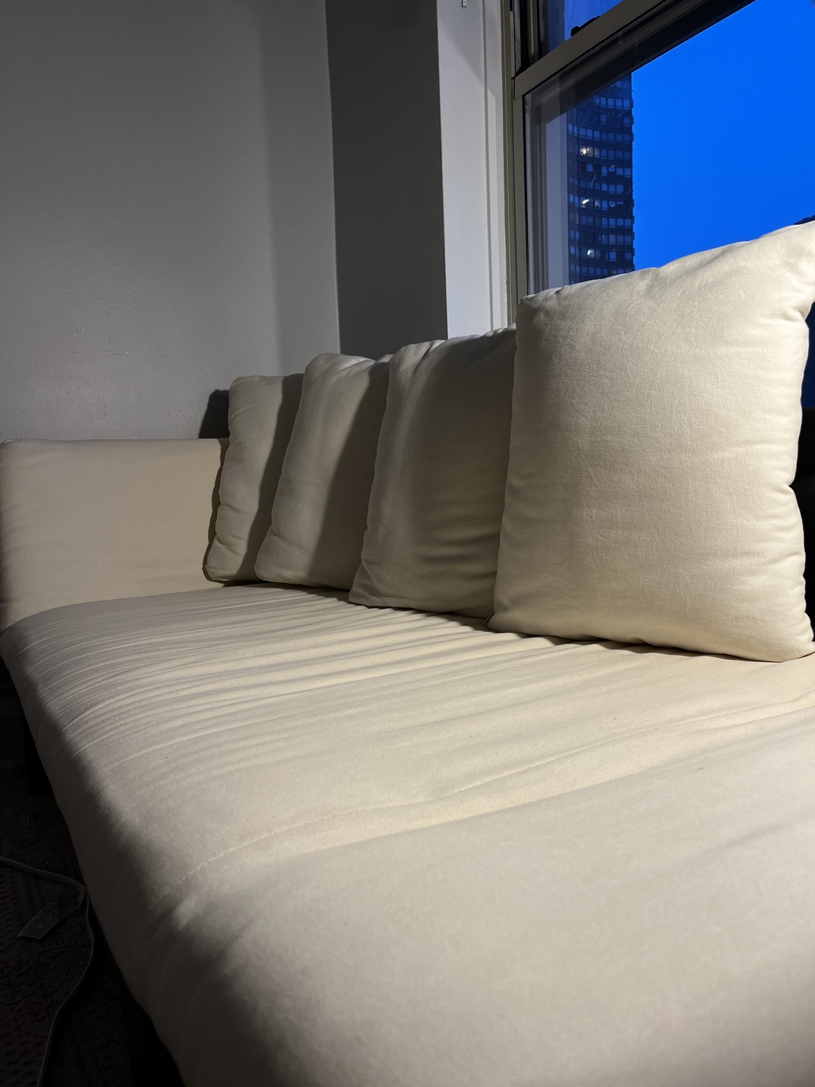 Beige Cream convertible couch