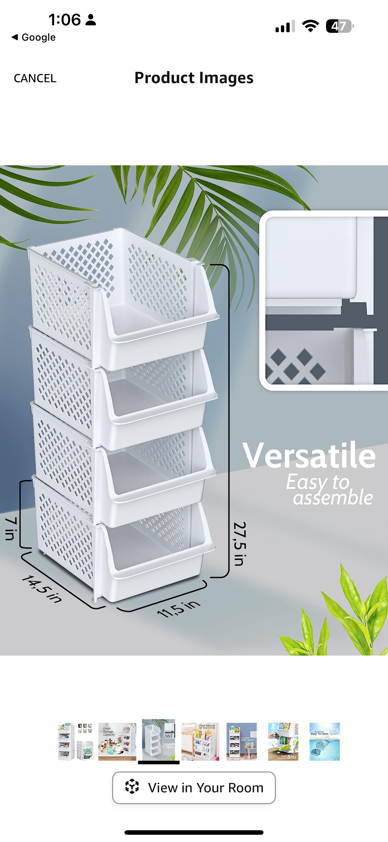 8 pcs stackable storage bin