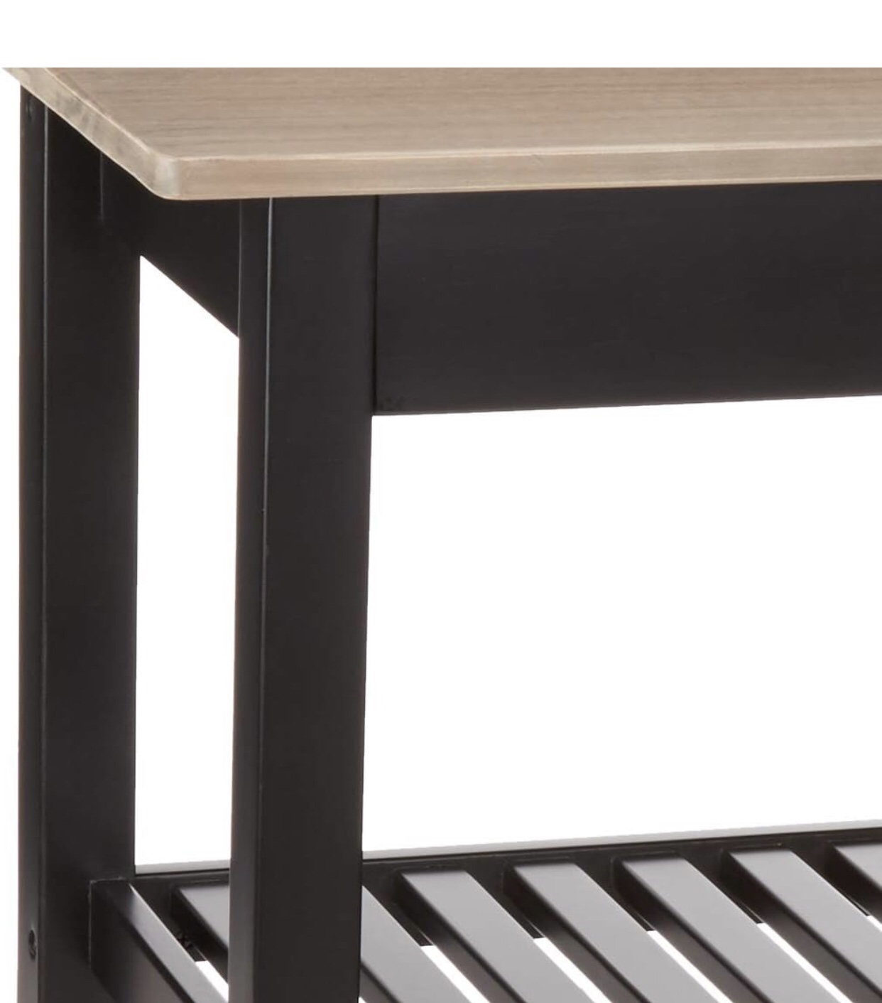 2 shelves Kitchen Island Cart with Storage, Solid Wood Top image indicator(6)