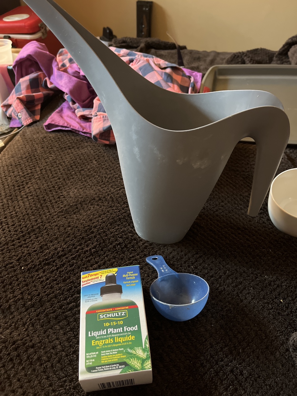 PLANT FOOD,SCOOP AND WATERING CAN