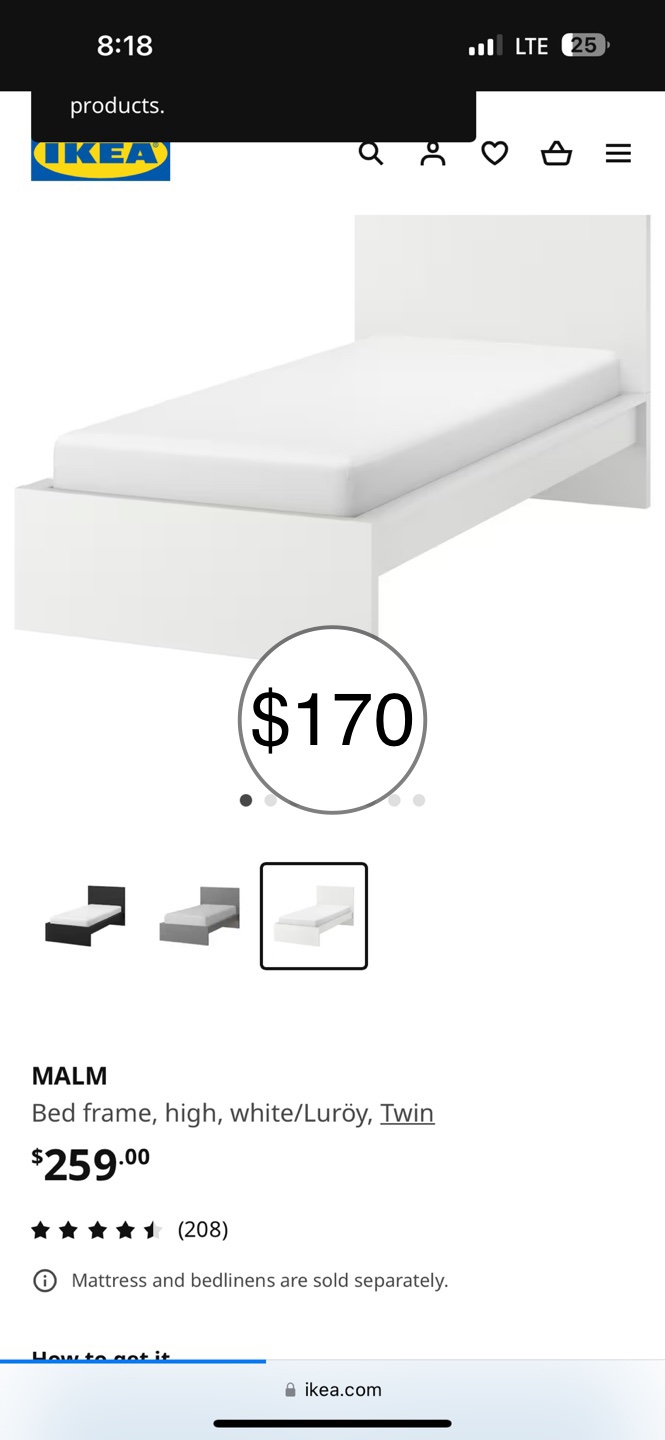 White bed and mattress. (Twin size) - photo 4