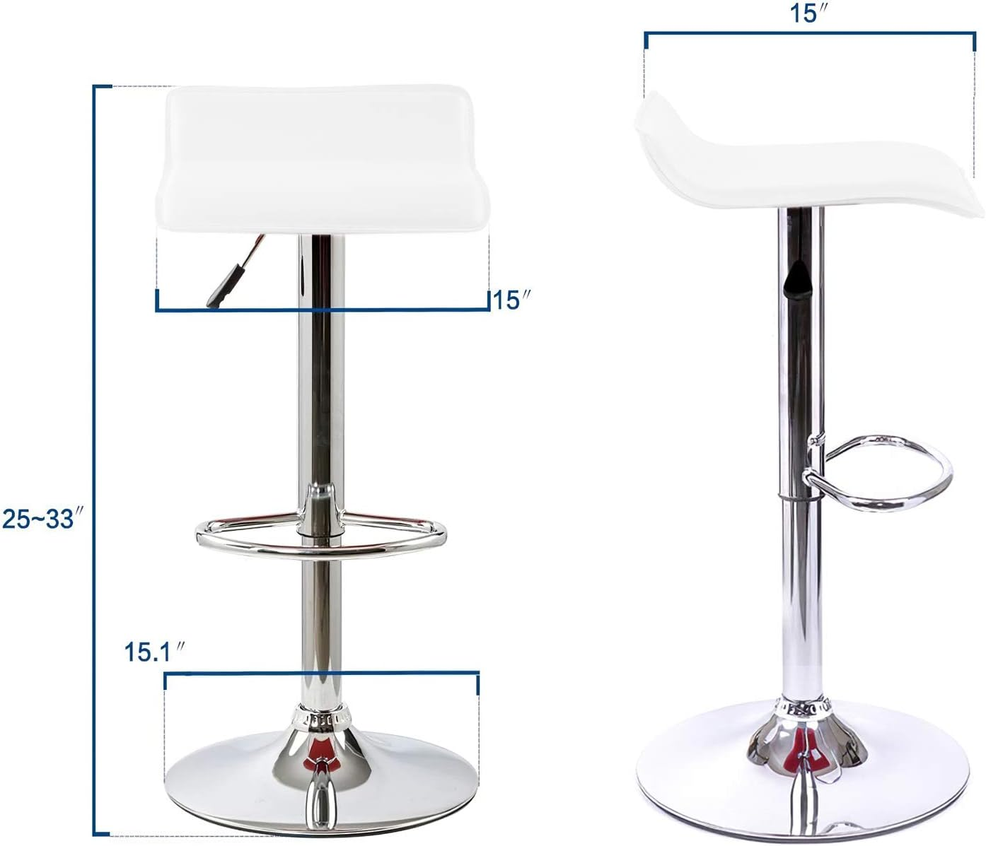 White and Chrome Bar Stools - photo 3