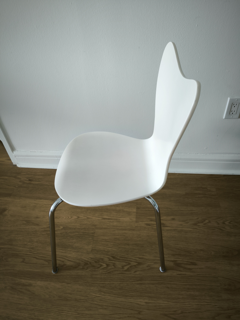 West elm chair - white wood and chrome legs