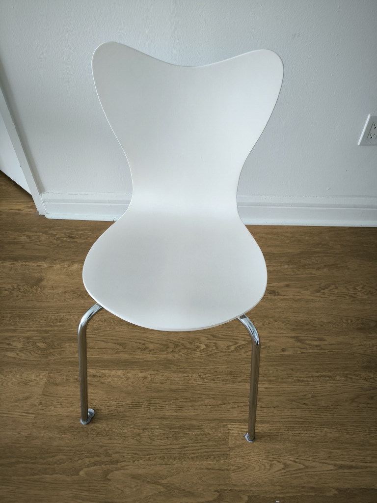 West elm chair - white wood and chrome legs - photo 2