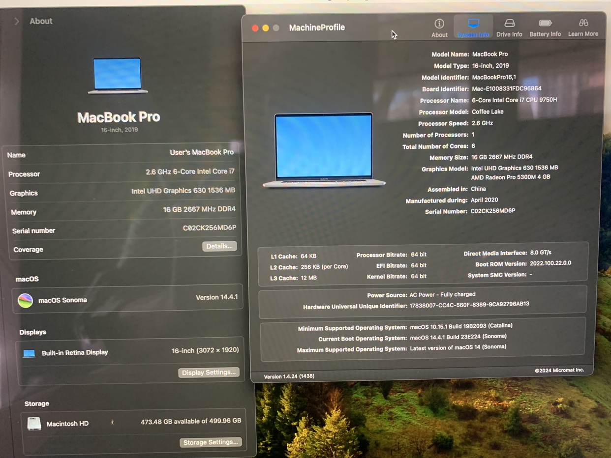 MacBook Pro 16” Core i7 6 Cores, 4GB,  Space Grey, True Tone - photo 2