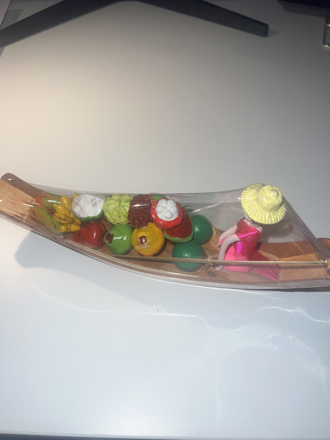Handmade wooden art boat decoration piece - photo 2