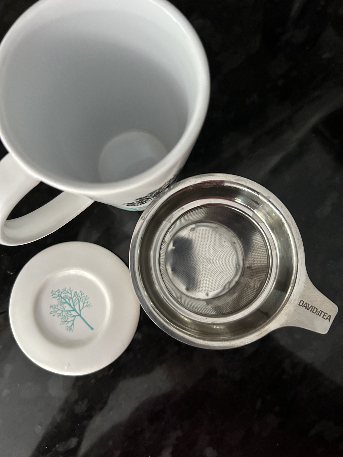 David’s tea ceramic cup with loose leaf steeper image indicator(4)