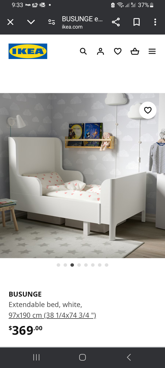 BUSUNGEExtendable bed, white, 97x190 cm (38 1/4x74 3/4 ") - photo 3
