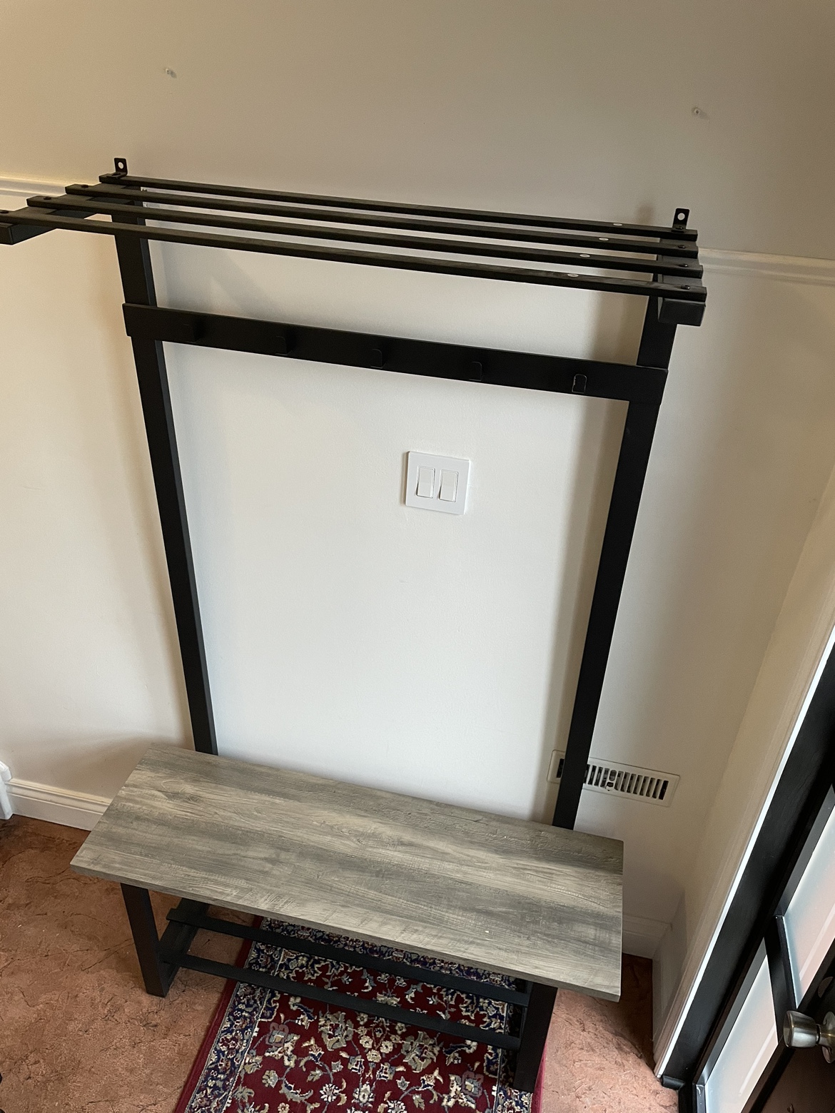 Hall bench with hooks and upper shelf - photo 5