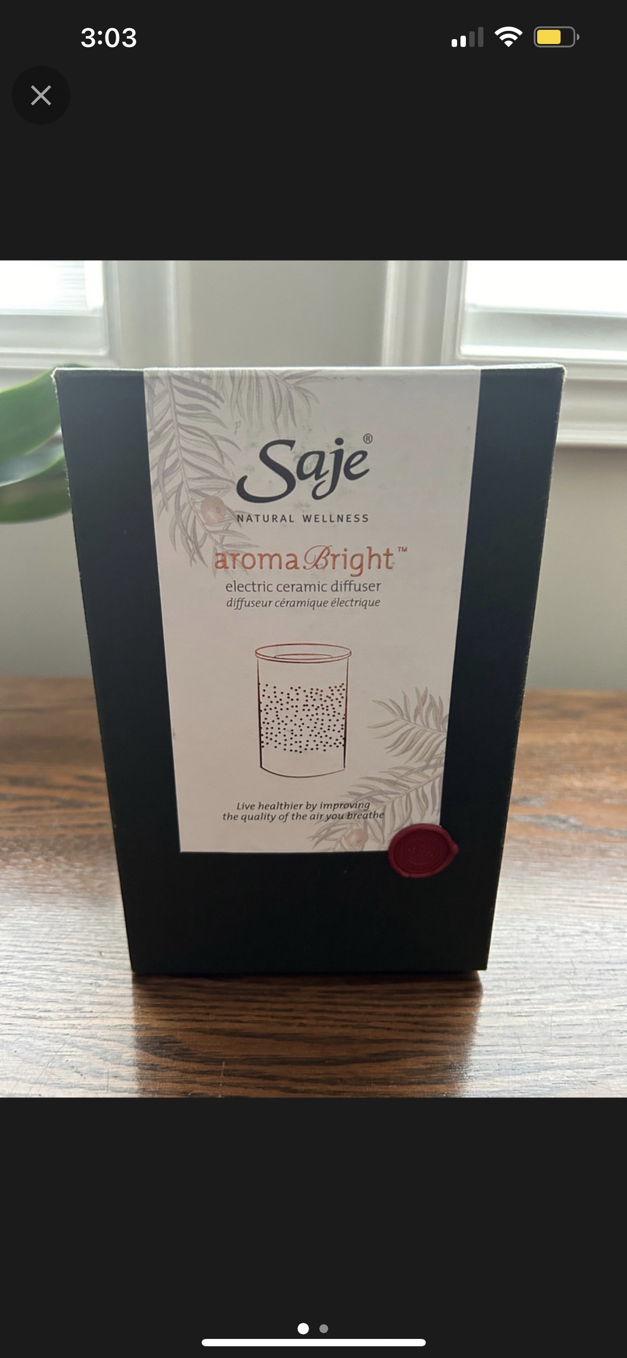 SOLD- Saje Bright electric ceramic diffuser- super reduced! thumbnail
